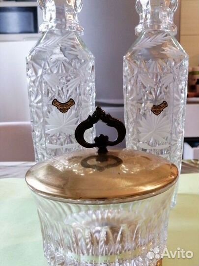 Хрусталь СССР. Графины. Конфетница