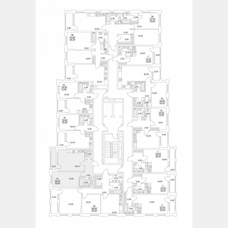 1-к. квартира, 48,6 м², 13/13 эт.