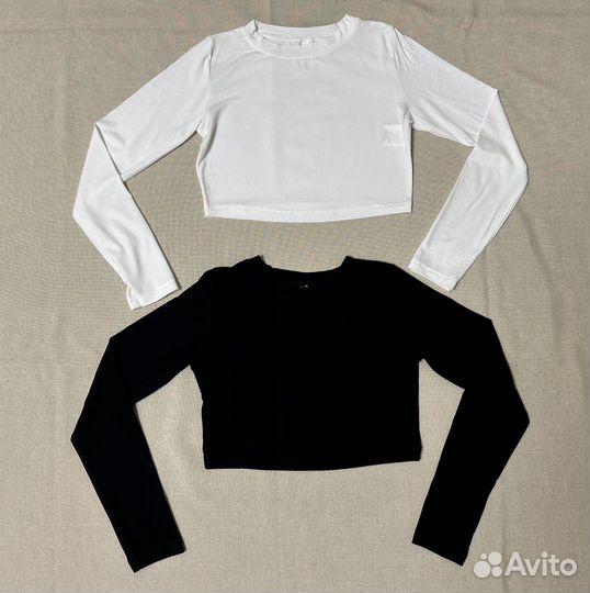 Кроп-топ летний лонгслив укороченный