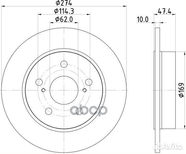 Диск тормозной зад toyota corolla наклонная