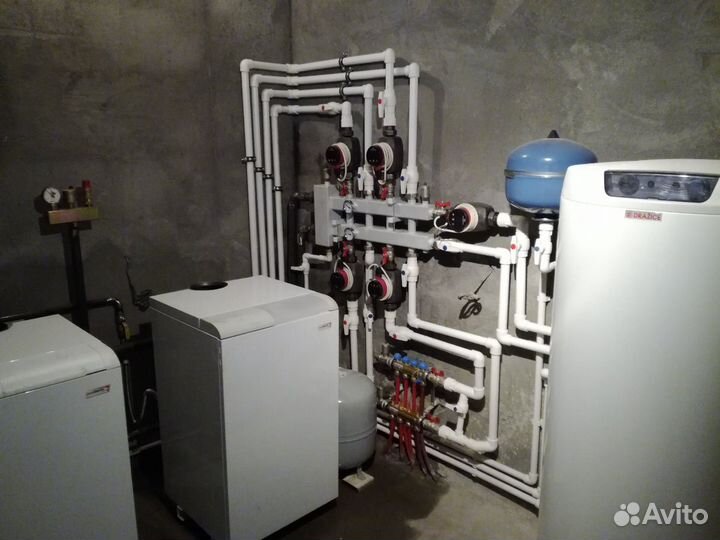 Отопление, водопровод, двери установка