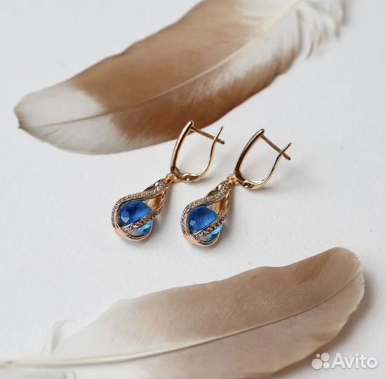 Серьги под золото