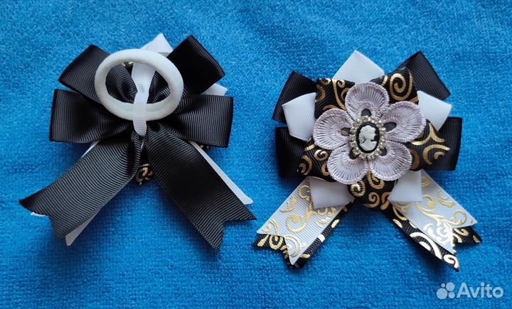 Красивые бантики и галстук ручной работ