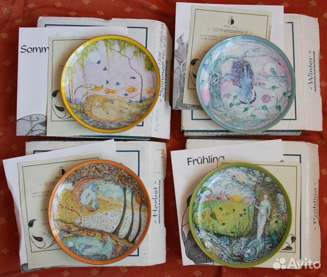 Тарелки настенные Времена Года. Германия Hоchst