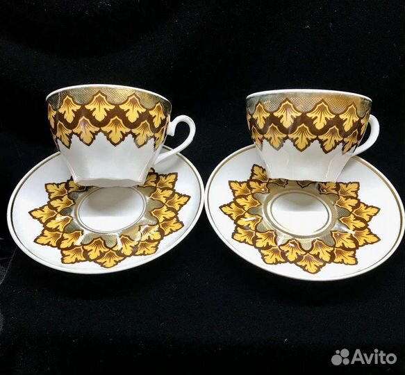 Фарфор Чайные пары Рига/тарелки Дулево СССР