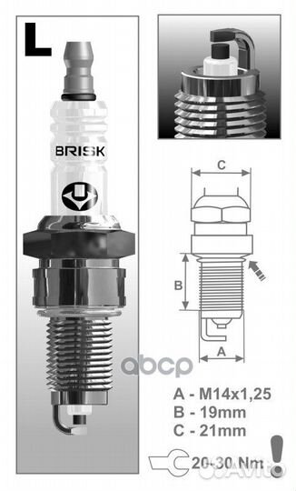 Свеча зажигания forte Brisk LOR15YC1 LOR15YC1