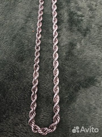 Серебряная цепь 925 пробы веревка