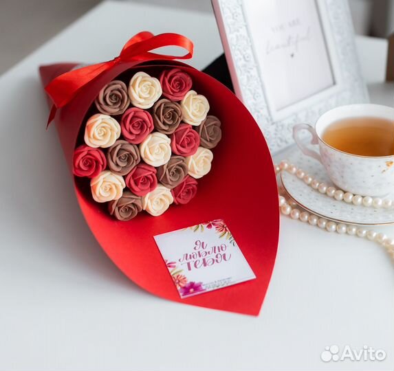 Шоколадные розы, сладкие съедобные букеты казань