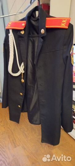 Кадетский китель (чёрный) с фурнитурой, на 14 лет