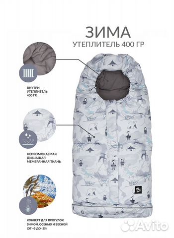 Зимний конверт в коляску / санки