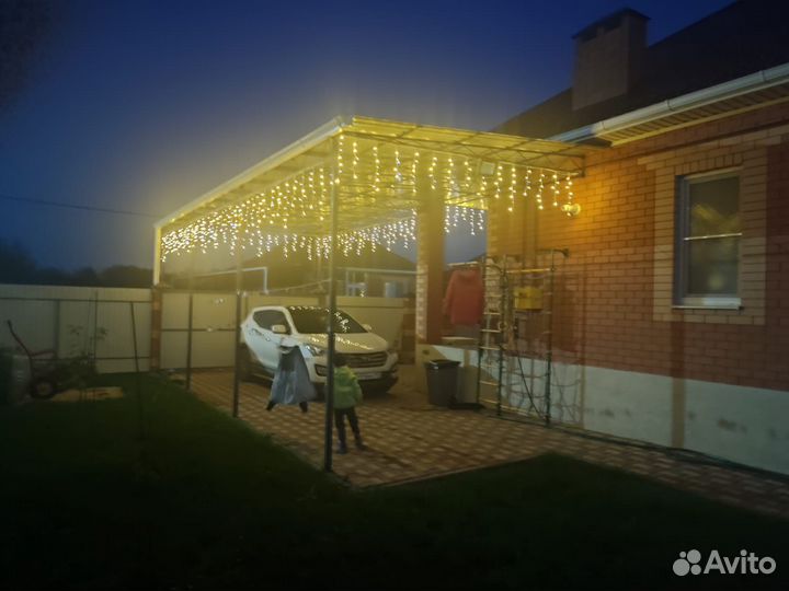 Гирлянда уличная бахрома ip65-44 6/12/25м