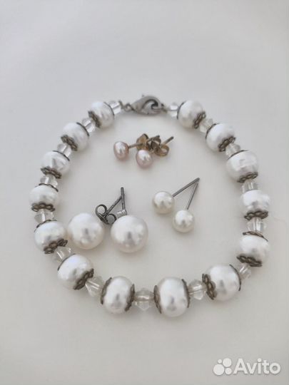 Браслет и серьги из жемчуга