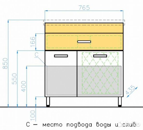 Тумба с раковиной Style Line Ориноко 80