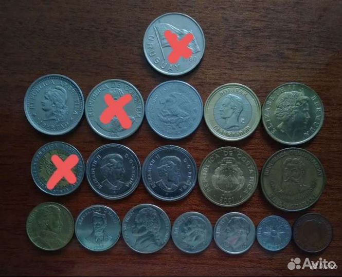 Монеты Америки ; Африки ; Востока