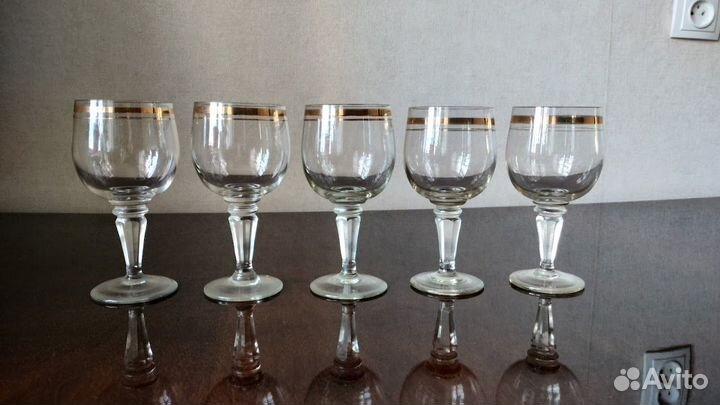 Фужеры бокалы СССР 60-ые с позолотой