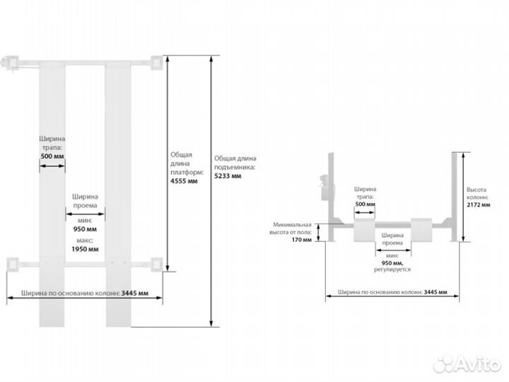 Подъемник 4х стоечный Launch TLT-440E 4т