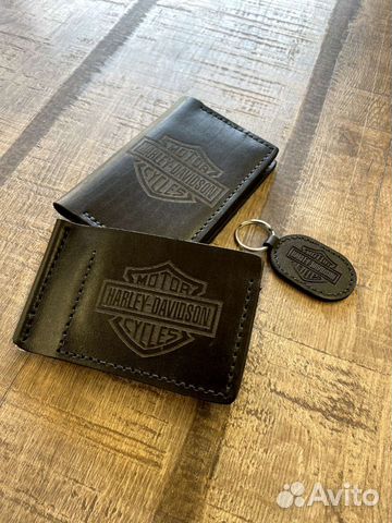 Harley Davidson набор из черной кожи
