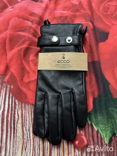 Ecco кожаные мужские перчатки новые размер L