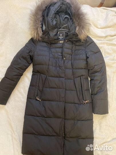 Куртка зимняя женская длинная с мехом песец, 42-44