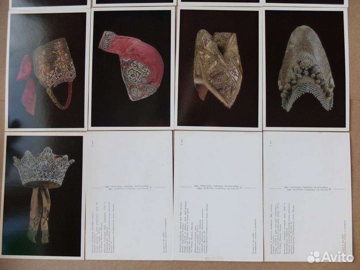 Набор открыток «Женские головные уборы», винтаж 80