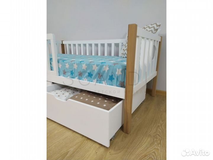 Детская кровать Наоми с бортом из бука