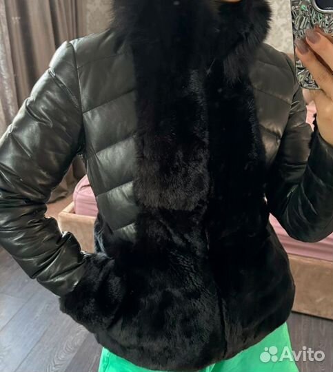 Кожанная куртка утепленная 42-44