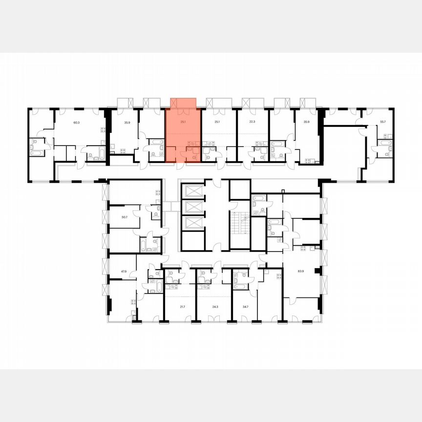 Квартира-студия, 25,1 м², 3/20 эт.
