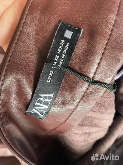 Кожаная юбка zara xs