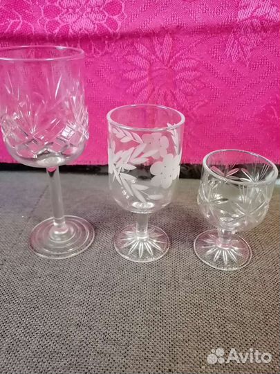 Хрустальные рюмки на ножке СССР