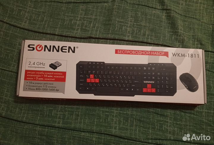 Беспроводная клавиатура и мышь sonnen wkm-1811