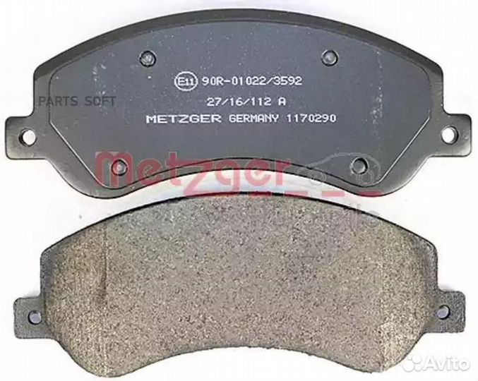 Metzger 1170290 Колодки с накладками в сборе для д
