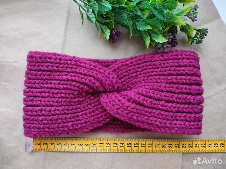 Повязка на голову вязаная