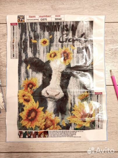 Алмазная мозаика телёнок набор для сборки