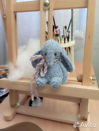Мини игрушки вязаные (слон, собачка, пингвин)