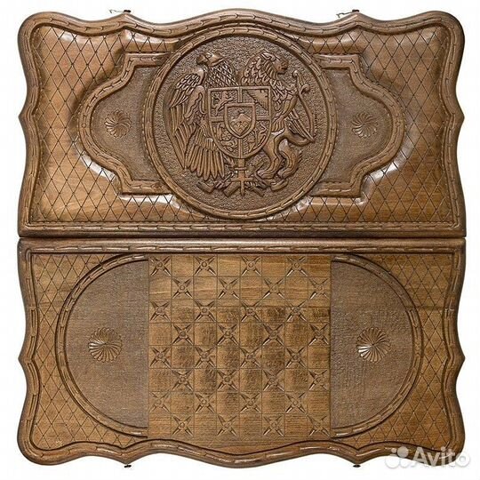 Нарды и шашки резные Герб Армении 60 х 60 см бук Армения 62592