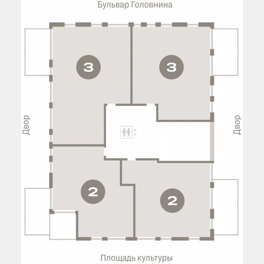 3-к. квартира, 144,9 м², 2/15 эт.