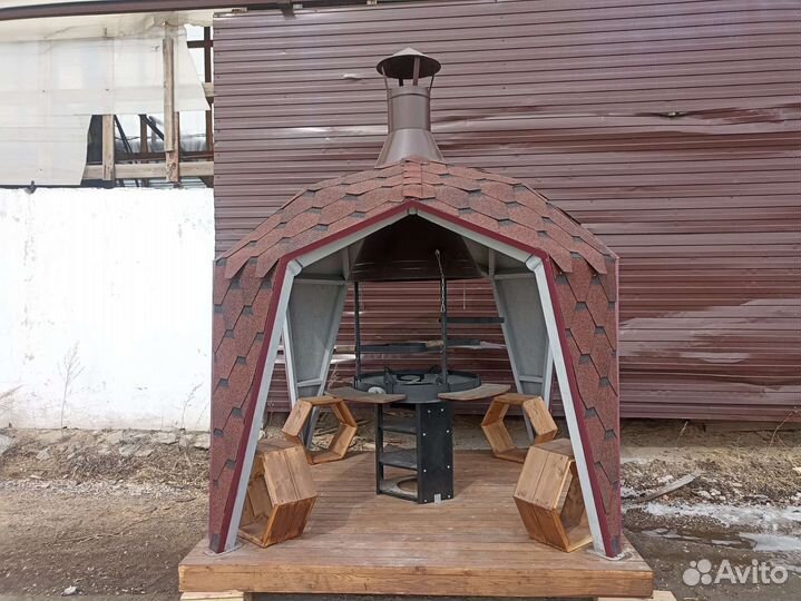 Купольная гриль беседка
