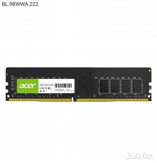 Модуль памяти Acer UD100 8GB dimm DDR4 3200MHz, BL