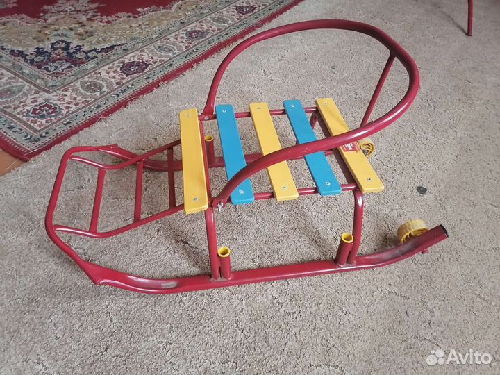 Детские санки коляска с колесами