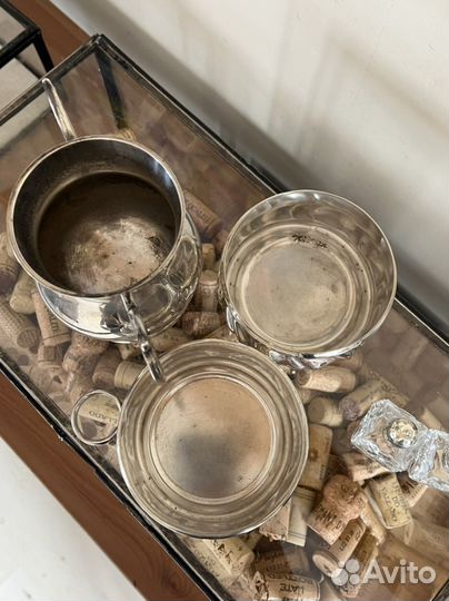 Сахарница подставка для бутылки. Серебрение