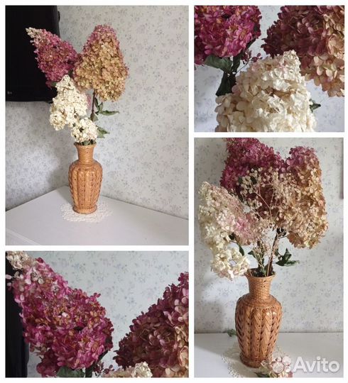 Ваза плетёная с зимним букетом