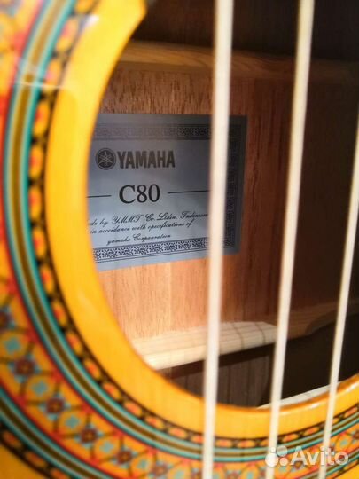 Классическая гитара yamaha c80 новая с чехлом