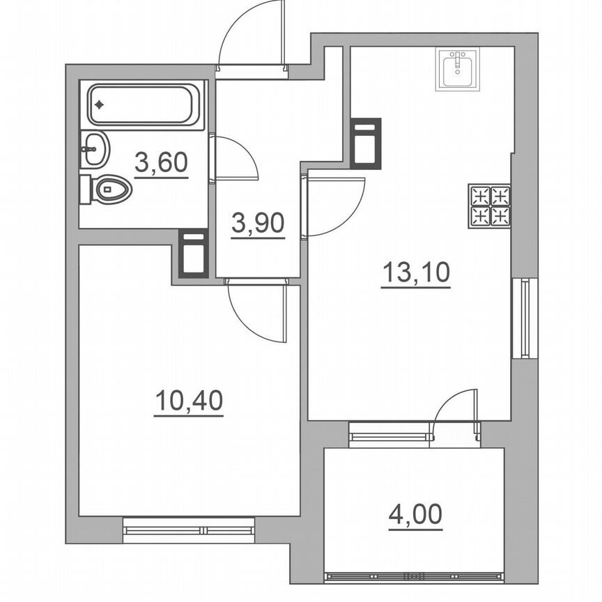 2-к. квартира, 35 м², 6/6 эт.