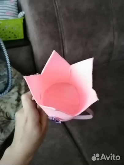 Корона на ободке фетр с кристаллами