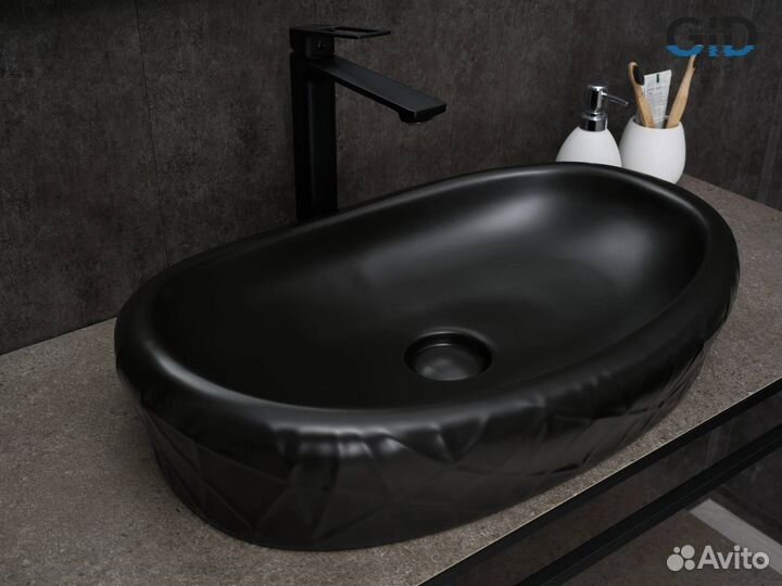 Раковина Gid Creativo Bm777 53357 черная матовая, 60x39x13.5