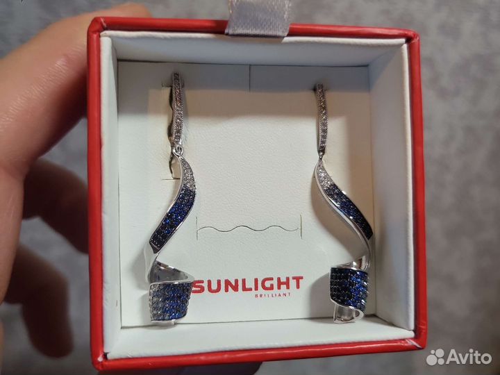 Серьги sunlight с фианитами