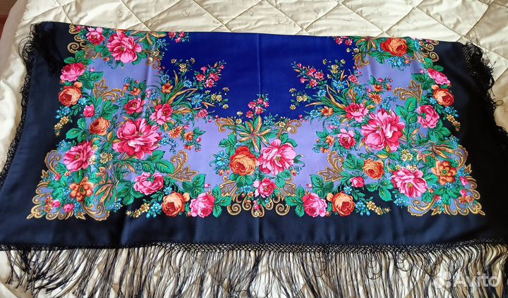 Павловопосадская шаль (платок) Рыжее лето