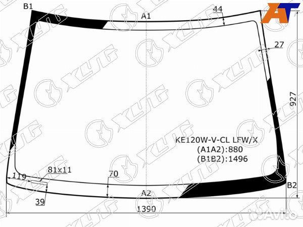 Стекло лобовое toyota fielder