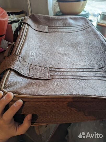 Три кожаных чемодана СССР большие