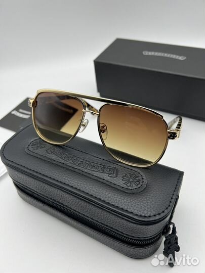 Очки мужские chrome hearts золотые